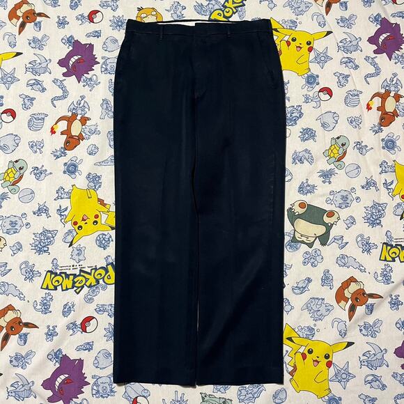 Vintage 70s Unbranded Talon Zipper Navy Trousers Pants 34x29 - Picture 1 of 3